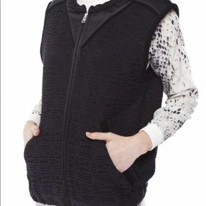 IRO FIDJIE Textured Suede trimmed vest black Sz 36